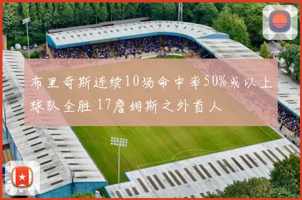 布里奇斯连续10场命中率50%或以上球队全胜 17詹姆斯之外首人